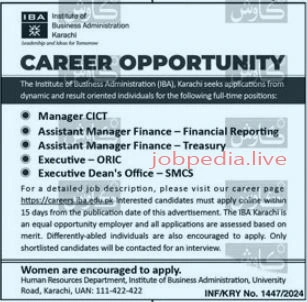 IBA Jobs Available in Karachi May 2024