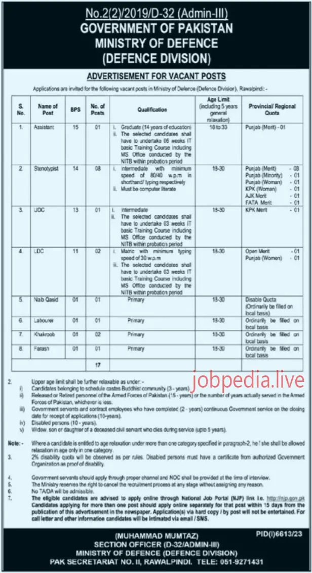 Ministry of Defence Jobs Available in May 2024